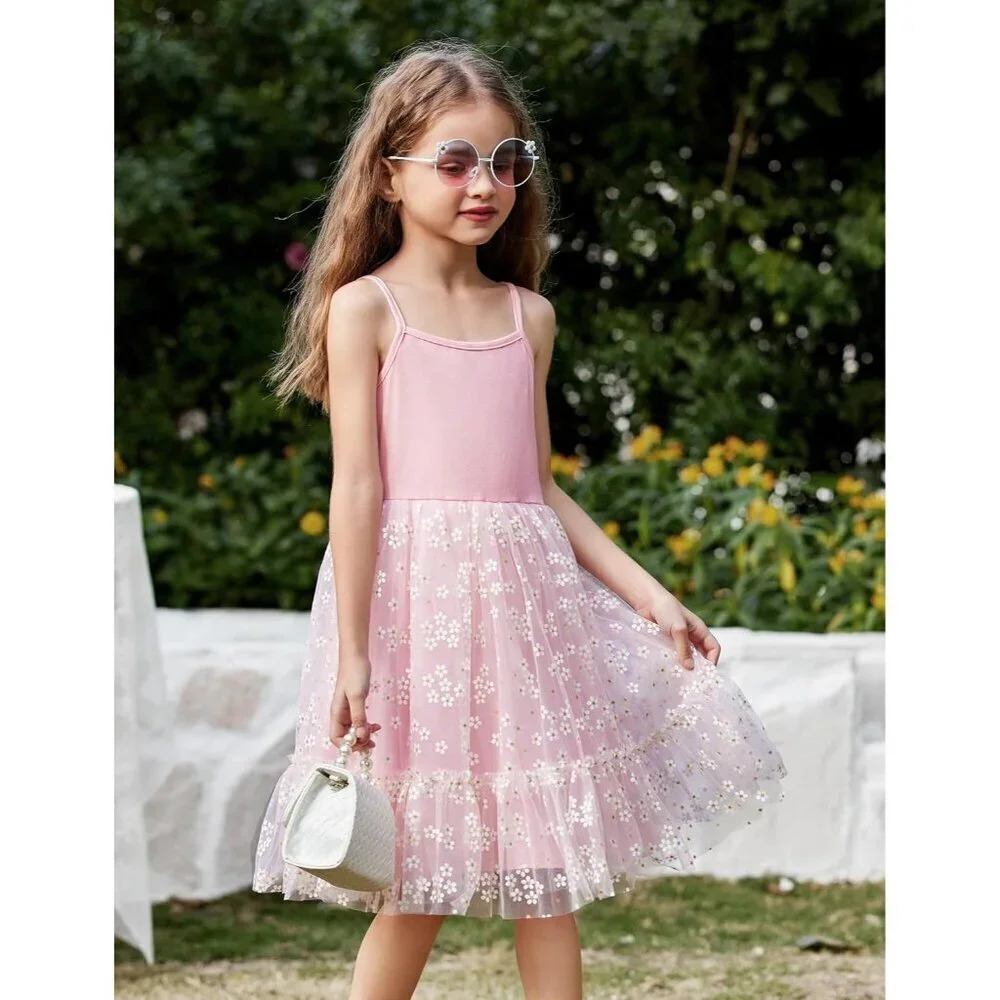 Tutu Dress Little Girl Ruffled Tulle Cami Dresses Princess Party Sundress - Picture 7 of 7